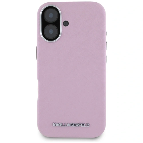 Buy Karl Lagerfeld Saffiano Full Wrapped Elongated Metal Logo MagSafe Apple iPhone 16 pink - KLD21943 - {ean13} - Home Screen Store Europe