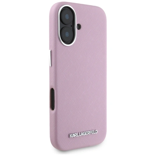 Kup Etui Karl Lagerfeld Saffiano Full Wrapped Elongated Metal Logo MagSafe pro Apple iPhone 16 růžová - KLD21943 - {ean13} - Sklep Home Screen