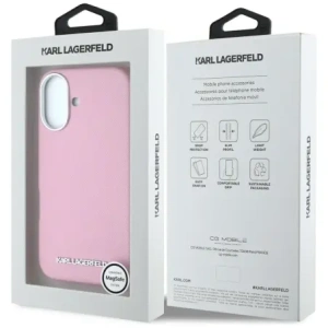 Kup Etui Karl Lagerfeld Saffiano Full Wrapped Elongated Metal Logo MagSafe do Apple iPhone 16 różowy - KLD21943 - {ean13} - Sklep Home Screen