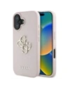 Etui Guess Grained Big 4G Logo Small Classic Logo do Apple iPhone 16 różowy