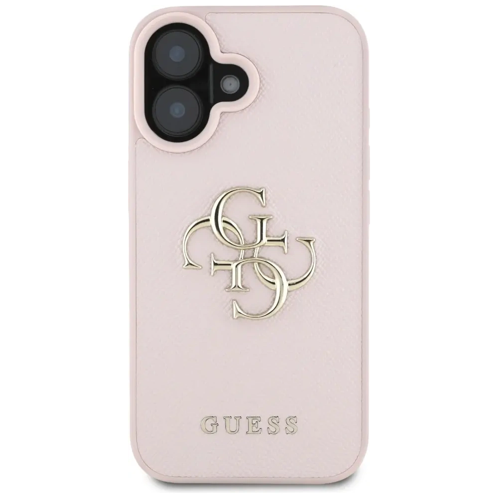 Etui Guess Grained Big 4G Logo Small Classic Logo do Apple iPhone 16 różowy