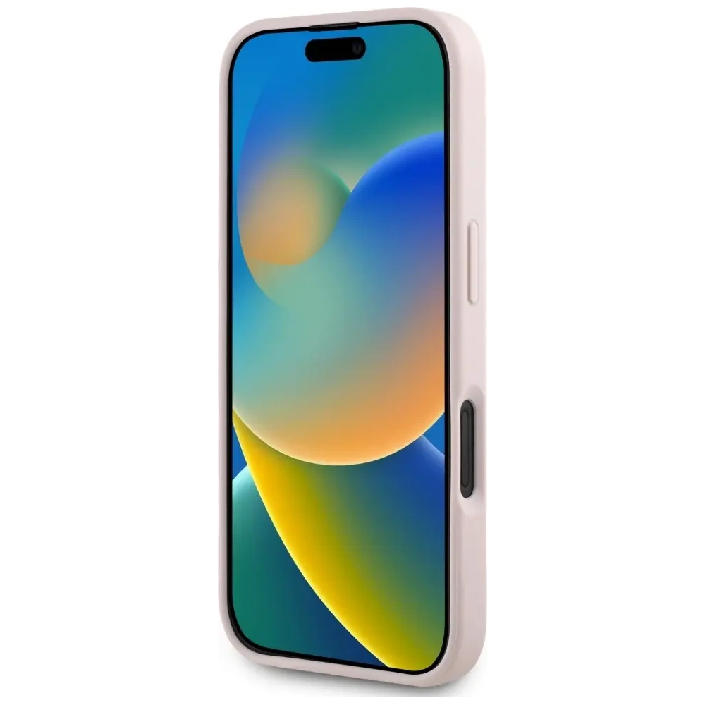 Etui Guess Grained Big 4G Logo Small Classic Logo do Apple iPhone 16 różowy
