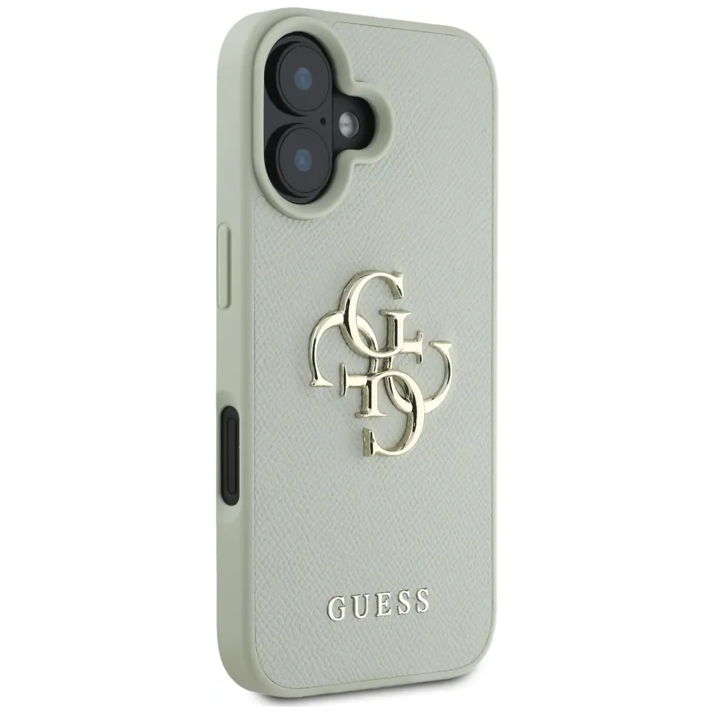 Etui Guess Grained Big 4G Logo Small Classic Logo do Apple iPhone 16 zielony