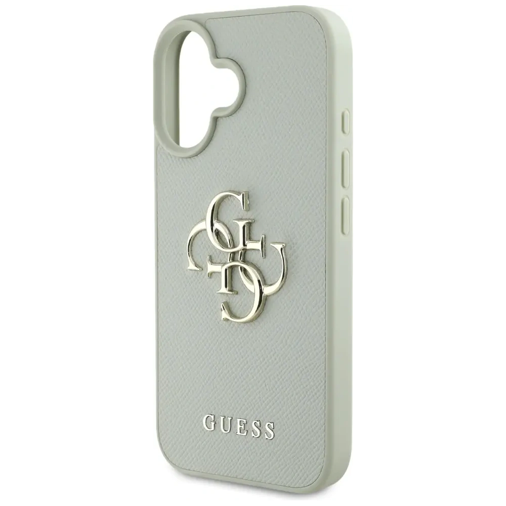 Etui Guess Grained Big 4G Logo Small Classic Logo do Apple iPhone 16 zielony