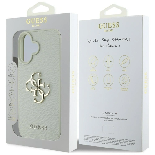 Kup Etui Guess Grained Big 4G Logo Small Classic Logo do Apple iPhone 16 zielony - GUE4375 - {ean13} - Sklep Home Screen