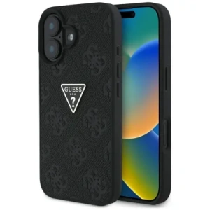 Kup Guess Hot Stamp 4G Pattern Triangle Metal Logo Apple iPhone 16 negru - GUE4376 - {ean13} - Sklep Home Screen