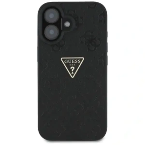Kup Guess Hot Stamp 4G Pattern Triangle Metal Logo Apple iPhone 16 negru - GUE4376 - {ean13} - Sklep Home Screen