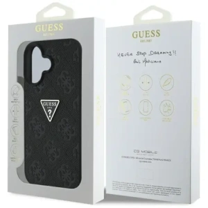 Kup Guess Hot Stamp 4G Pattern Triangle Metal Logo Apple iPhone 16 negru - GUE4376 - {ean13} - Sklep Home Screen
