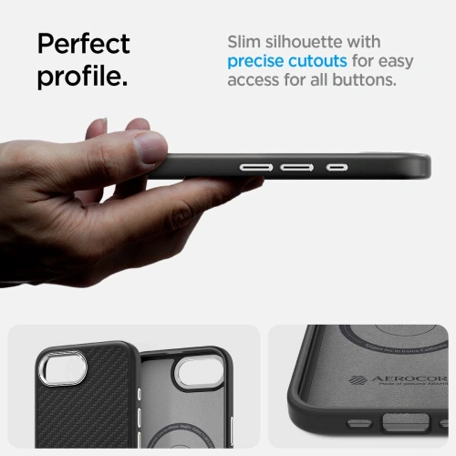 Kup Etui Spigen Enzo Aramid Mag MagSafe Apple iPhone 16e Matte Black - SPN16684 - {ean13} - Sklep Home Screen