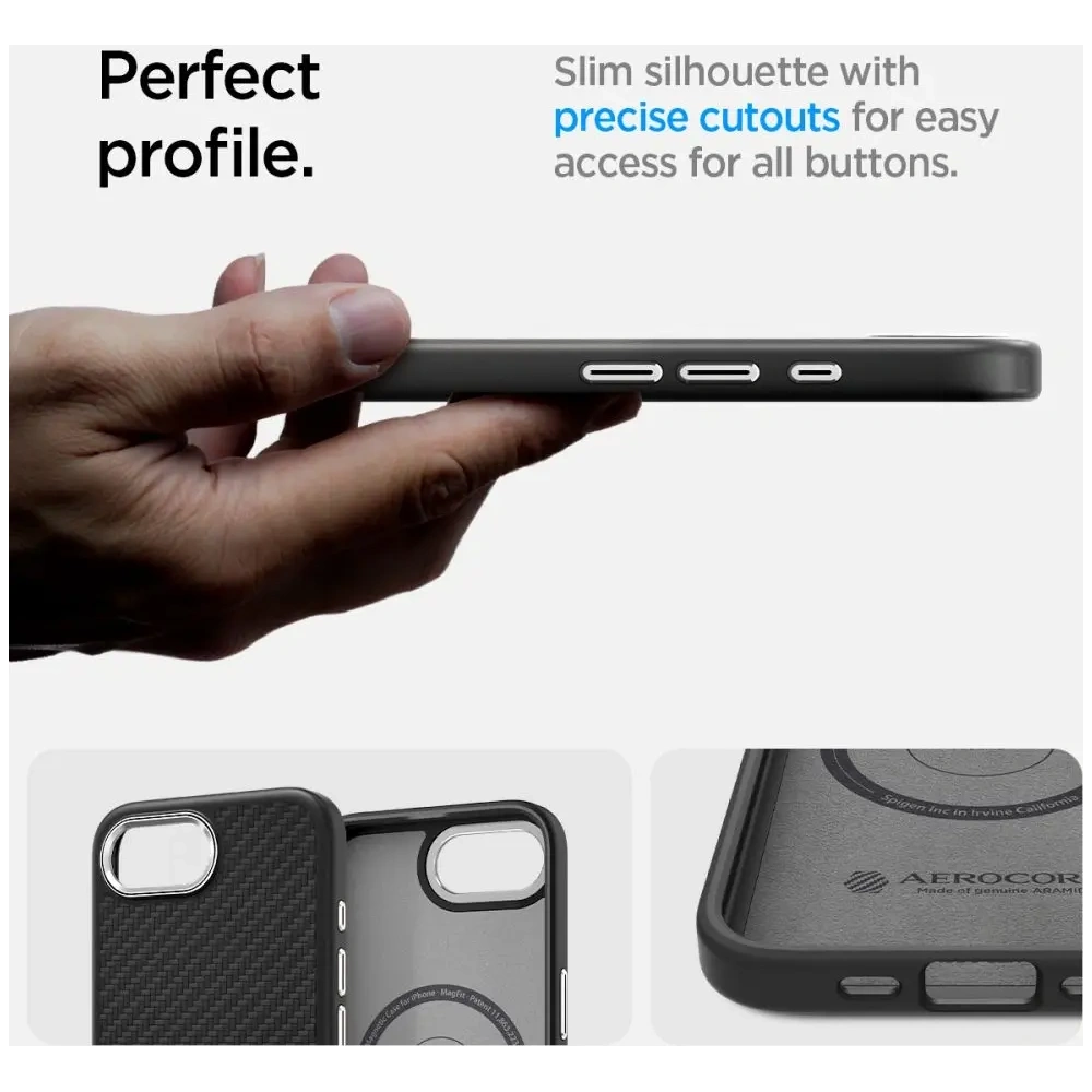 Etui Spigen Enzo Aramid Mag MagSafe Apple iPhone 16e Matte Black