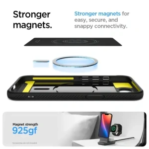 Kup Spigen Rugged Armor Mag MagSafe Apple iPhone 16e Mattschwarz - SPN16686 - {ean13} - Sklep Home Screen