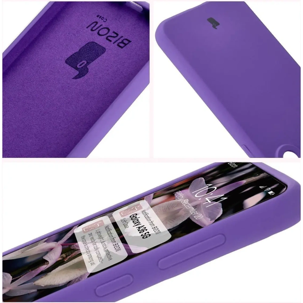 Silikonowe etui Bizon Soft Case do Samsung Galaxy A36 5G fioletowe