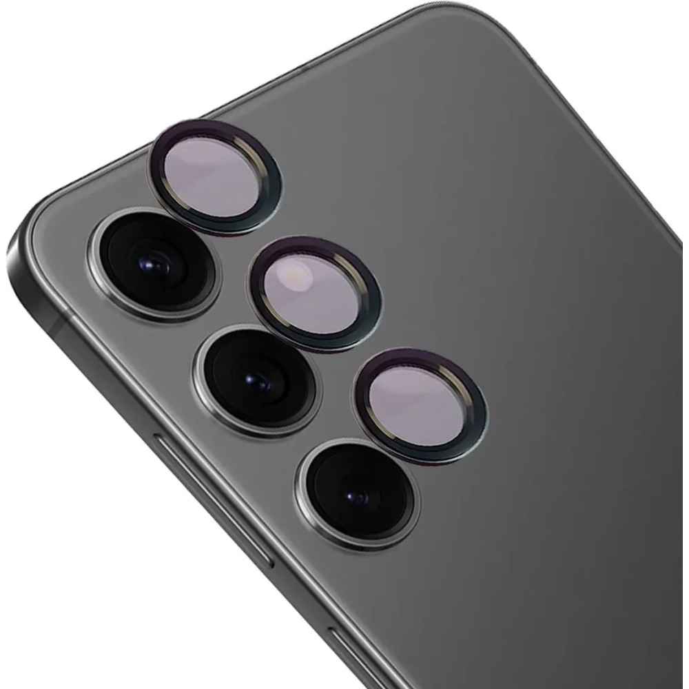 Szkło hartowane na aparat z aplikatorem Bizon Glass Snap Lens do Samsung Galaxy S24+ Plus czarne