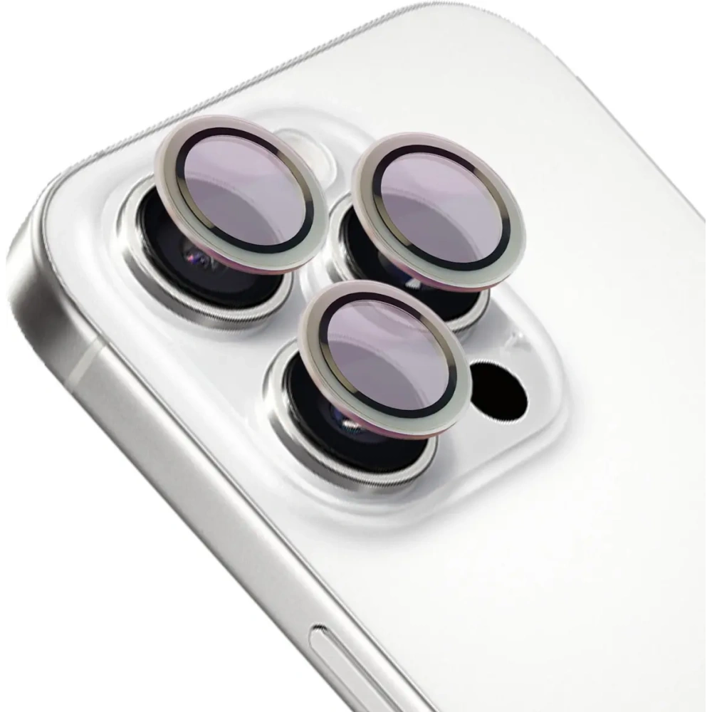 Szkło hartowane na aparat z aplikatorem Bizon Glass Snap Lens do Apple iPhone 16 Pro / 16 Pro Max srebrne