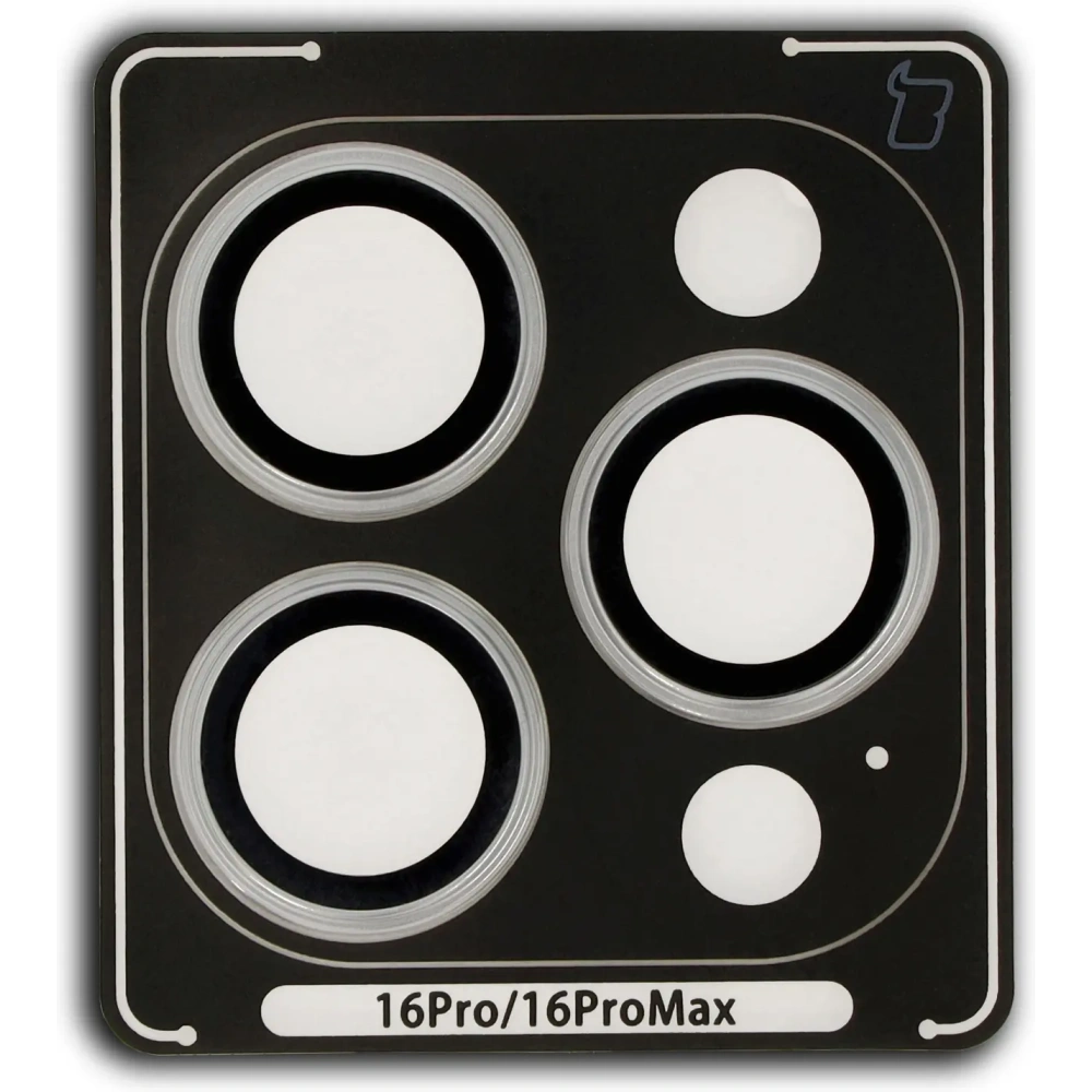Szkło hartowane na aparat z aplikatorem Bizon Glass Snap Lens do Apple iPhone 16 Pro / 16 Pro Max srebrne