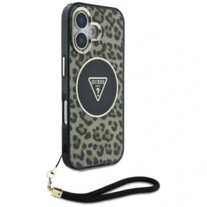Kup Ghicește HC IML Leopard Triangle Cord Strap Apple iPhone 16 MagSafe maro - GUE4379 - {ean13} - Sklep Home Screen
