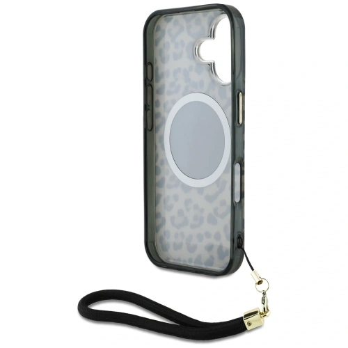 Kup Etui Guess HC IML Leopard Triangle Cord Strap do Apple iPhone 16 MagSafe brązowy - GUE4379 - {ean13} - Sklep Home Screen