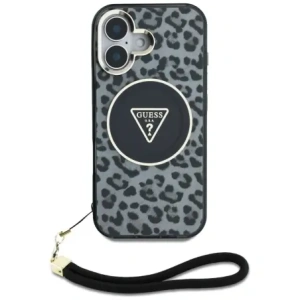 Kup Guess HC IML Leopard Triangle Cord Strap Apple iPhone 16 MagSafe negru - GUE4380 - {ean13} - Sklep Home Screen
