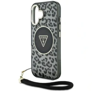 Kup Guess HC IML Leopard Triangle Cord Strap Apple iPhone 16 MagSafe negru - GUE4380 - {ean13} - Sklep Home Screen