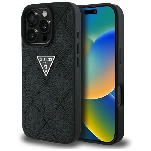 Kup Etui Guess Hot Stamp 4G Pattern Triangle Metal Logo do Apple iPhone 16 Pro Max czarny - GUE4382 - {ean13} - Sklep Home Screen
