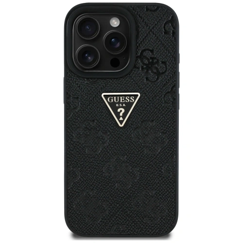 Kup Etui Guess Hot Stamp 4G Pattern Triangle Metal Logo do Apple iPhone 16 Pro Max czarny - GUE4382 - {ean13} - Sklep Home Screen