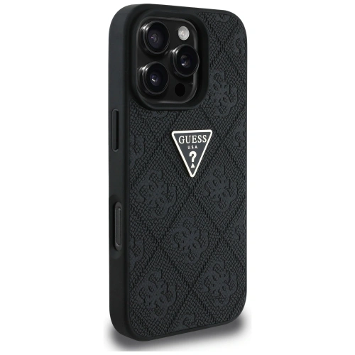 Kup Etui Guess Hot Stamp 4G Pattern Triangle Metal Logo do Apple iPhone 16 Pro Max czarny - GUE4382 - {ean13} - Sklep Home Screen