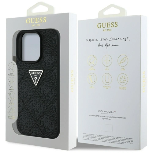 Kup Etui Guess Hot Stamp 4G Pattern Triangle Metal Logo do Apple iPhone 16 Pro Max czarny - GUE4382 - {ean13} - Sklep Home Screen