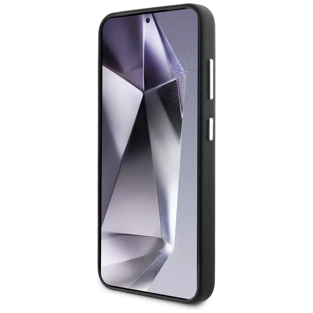 Etui Karl Lagerfeld Saffiano Full Wrapped Elongated Metal Logo MagSafe do Samsung Galaxy S25 czarny