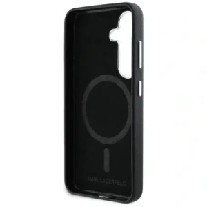 Kup Karl Lagerfeld Saffiano complet înfășurat logo metalic elongat MagSafe Samsung Galaxy S25 negru - KLD21944 - {ean13} - Sklep Home Screen