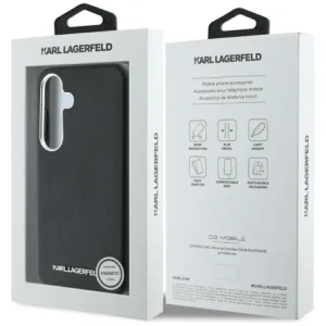 Kup Karl Lagerfeld Saffiano complet înfășurat logo metalic elongat MagSafe Samsung Galaxy S25 negru - KLD21944 - {ean13} - Sklep Home Screen