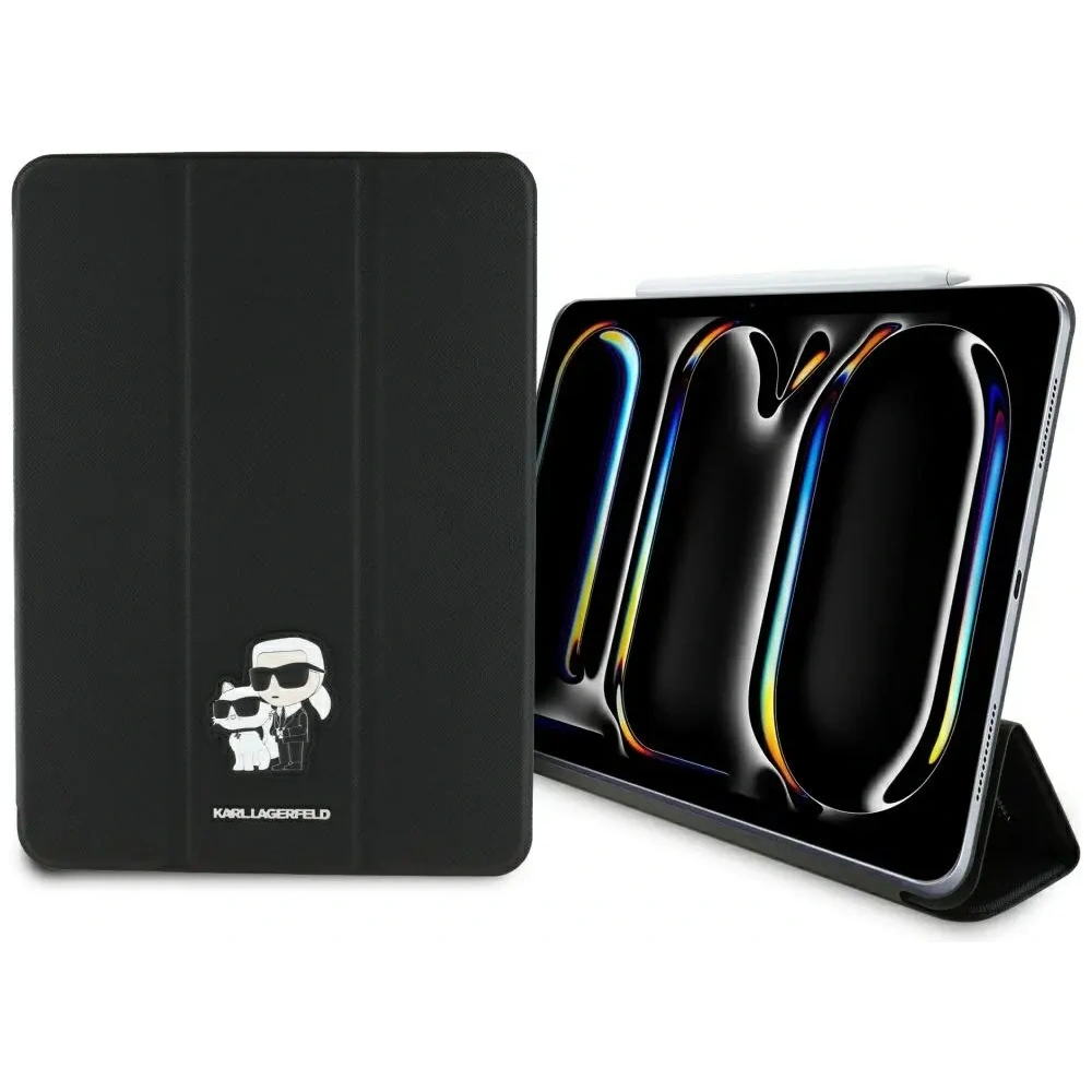 Etui Karl Lagerfeld KLFC11PM24SAKCK Apple iPad Pro 11" 2024 (5. generacji) Book Cover Saffiano Magnetic Karl &Choupette czarny/black