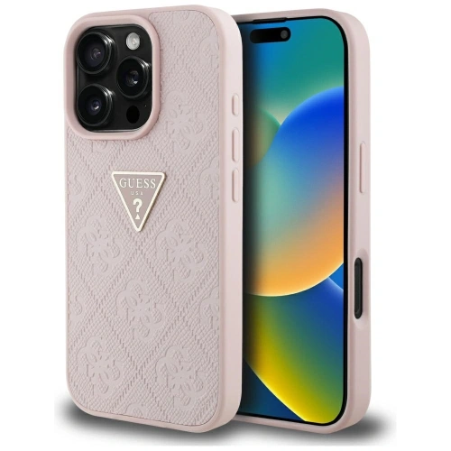 Kup Etui Guess Hot Stamp 4G Pattern Triangle Metal Logo do Apple iPhone 16 Pro růžový - GUE4385 - {ean13} - Sklep Home Screen