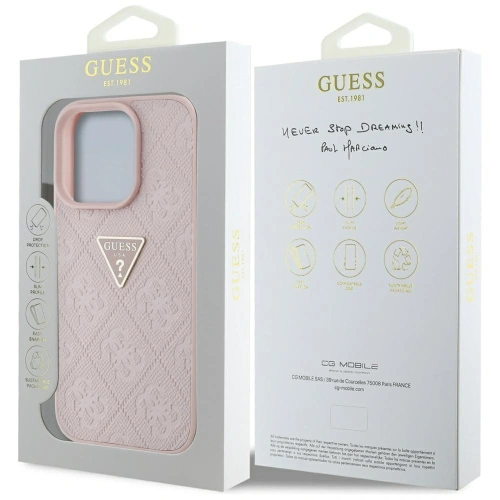 Kup Etui Guess Hot Stamp 4G Pattern Triangle Metal Logo do Apple iPhone 16 Pro růžový - GUE4385 - {ean13} - Sklep Home Screen
