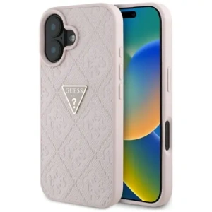 Kup Guess Hot Stamp 4G Muster Dreieck Metall Logo Apple iPhone 16 rosa - GUE4386 - {ean13} - Sklep Home Screen