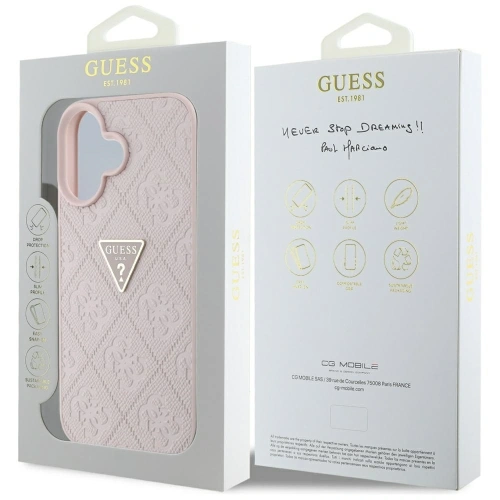Kup Etui Guess Hot Stamp 4G Pattern Triangle Metal Logo do Apple iPhone 16 růžový - GUE4386 - {ean13} - Sklep Home Screen