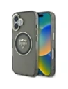 Guess IML Fém Hegy Logo MagSafe Apple iPhone 16 fekete