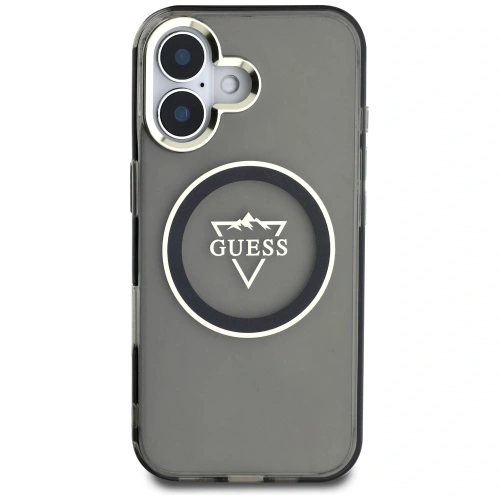 Kup Etui Guess IML Metal Mountain Logo MagSafe pro Apple iPhone 16 černé - GUE4387 - {ean13} - Sklep Home Screen