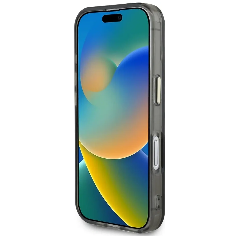 Etui Guess IML Metal Mountain Logo MagSafe do Apple iPhone 16 czarny