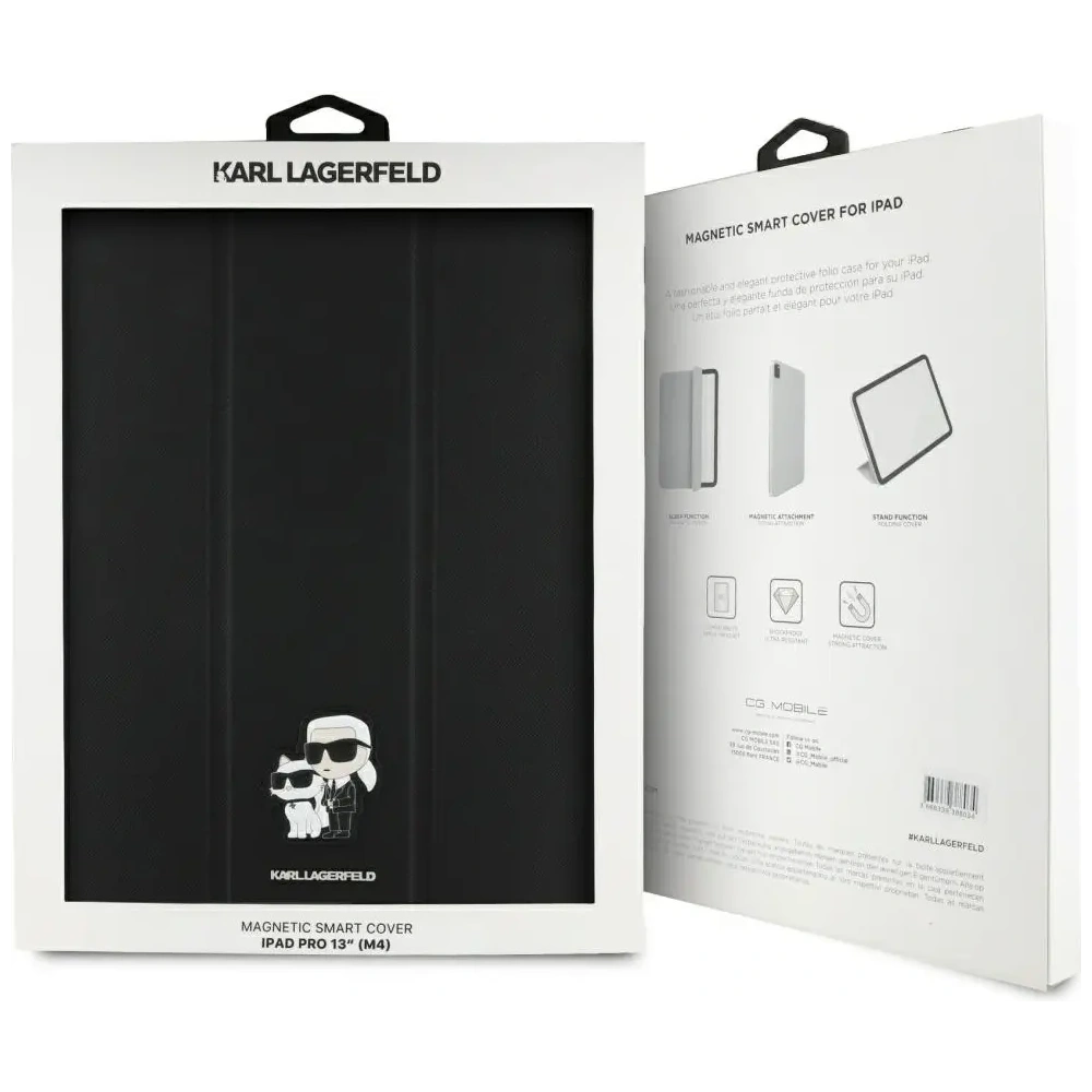 Etui Karl Lagerfeld KLFC13PM24SAKCK Apple iPad Pro 13" 2024 (7. generacji) Book Cover Saffiano Magnetic Karl &Choupette czarny/black