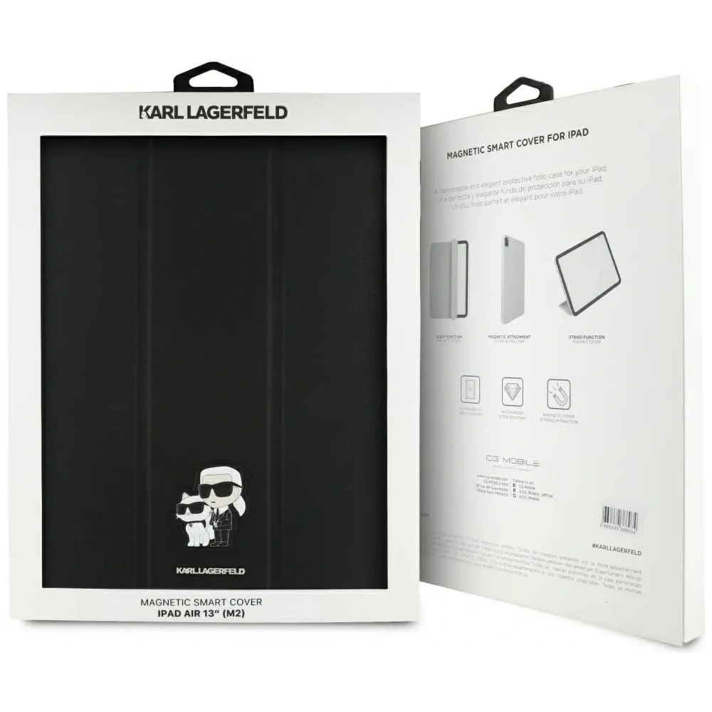 Etui Karl Lagerfeld KLFC13RM24SAKCK Apple iPad Air 13" 2024 (6. generacji) Book Cover Saffiano Magnetic Karl &Choupette czarny/black