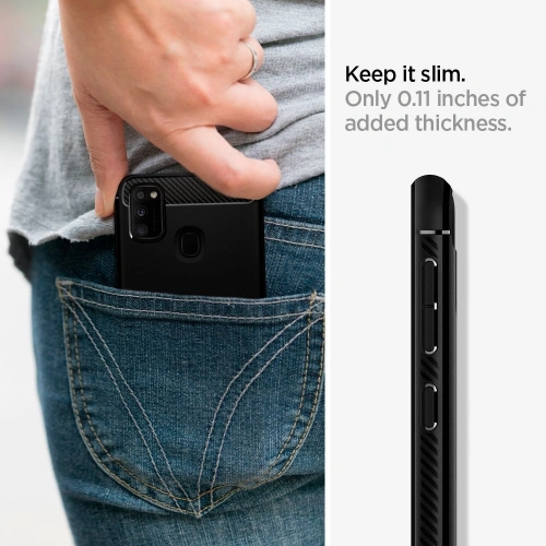 Buy Spigen Rugged Armor Samsung Galaxy M21 Matte Black - SPN1111BLK - {ean13} - Home Screen Store Europe