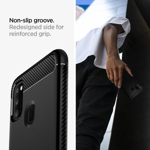 Buy Spigen Rugged Armor Samsung Galaxy M21 Matte Black - SPN1111BLK - {ean13} - Home Screen Store Europe