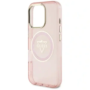 Kup Guess IML Metall Berg Logo MagSafe Apple iPhone 16 Pro Max pink - GUE4390 - {ean13} - Sklep Home Screen