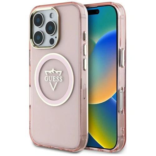 Kup Guess IML fém hegy logó MagSafe Apple iPhone 16 Pro rózsaszín - GUE4391 - {ean13} - Sklep Home Screen