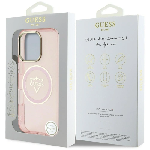 Kup Guess IML fém hegy logó MagSafe Apple iPhone 16 Pro rózsaszín - GUE4391 - {ean13} - Sklep Home Screen