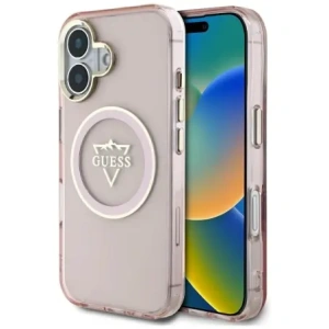 Kup Guess IML Metall Berg Logo MagSafe Apple iPhone 16 pink - GUE4392 - {ean13} - Sklep Home Screen