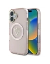 Etui Guess IML Metal Mountain Logo MagSafe pro Apple iPhone 16 růžové