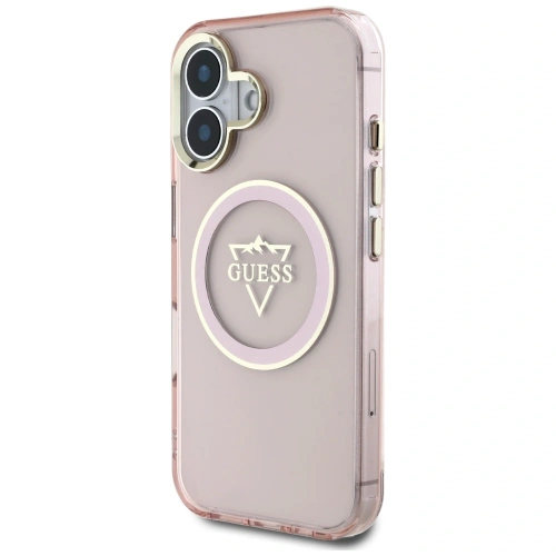 Kup Etui Guess IML Metal Mountain Logo MagSafe pro Apple iPhone 16 růžové - GUE4392 - {ean13} - Sklep Home Screen