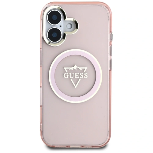 Buy Guess IML Metal Mountain Logo MagSafe Apple iPhone 16 pink - GUE4392 - {ean13} - Home Screen Store Europe
