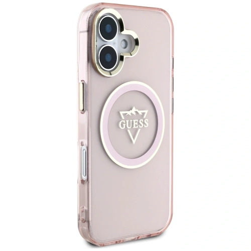 Kup Etui Guess IML Metal Mountain Logo MagSafe pro Apple iPhone 16 růžové - GUE4392 - {ean13} - Sklep Home Screen
